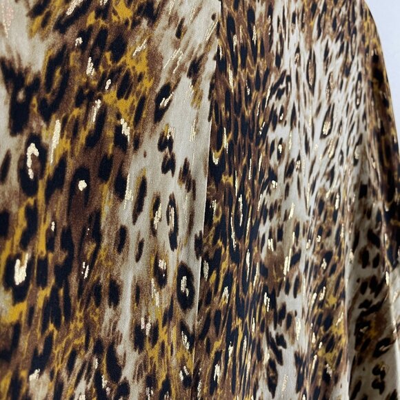 Added Dimensions for Catherines Womens Plus 3X Metallic Animal Print Cardigan - Picture 12 of 14